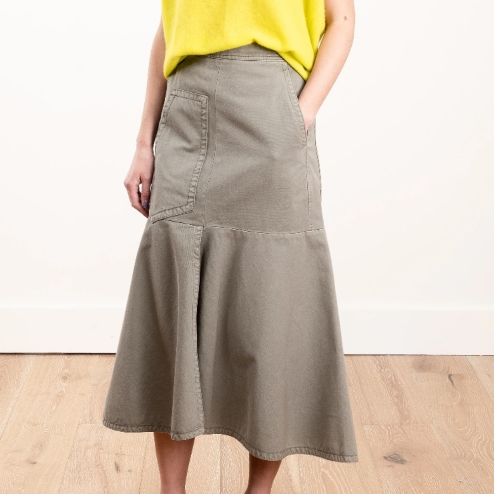 Tibi Garment Dyed Twill Skirt, sz 6